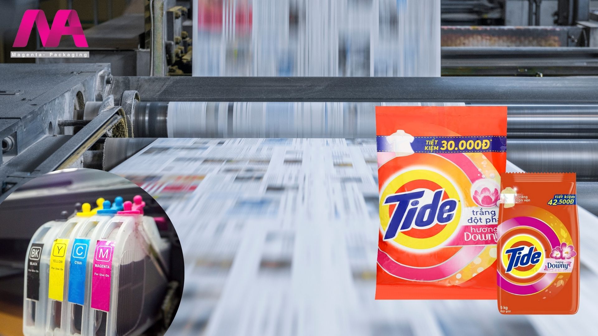 Bao bì bột giặt tiên tiến với công nghệ in không trục