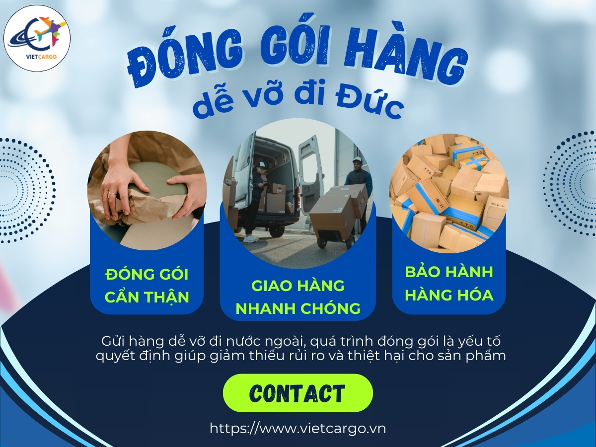 Đóng gói hàng dễ vỡ đi Đức, dịch vụ vận chuyển nhanh chóng cùng VietCargo